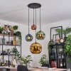 Ripoll Suspension, Boule lumineuse, Suspension grappe Bleu, Or, Vert, Cuivré, 4 lumières