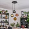 Koyoto Suspension, Boule lumineuse, Suspension grappe 35 cm Bleu, Or, Vert, Cuivré, 4 lumières