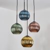 Koyoto Suspension, Boule lumineuse, Suspension grappe 35 cm Bleu, Or, Vert, Cuivré, 4 lumières