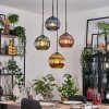 Koyoto Suspension, Boule lumineuse, Suspension grappe 35 cm Bleu, Or, Vert, Cuivré, 4 lumières