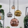 Ripoll Suspension, Boule lumineuse, Suspension grappe Ambre, Or, Cuivré, Fumé, 4 lumières