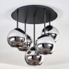 Koyoto Plafonnier, Boule lumineuse 45 cm Chrome, Fumé, 5 lumières