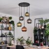 Koyoto Suspension, Boule lumineuse, Suspension grappe 45 cm Bleu, Vert, Cuivré, 5 lumières
