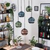 Koyoto Suspension, Boule lumineuse, Suspension grappe 45 cm Bleu, Vert, Cuivré, 5 lumières
