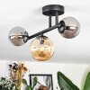 Chehalis Plafonnier, Boule lumineuse Ambre, Fumé, 3 lumières
