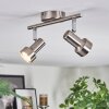 Edain Plafonnier, Spot de plafond LED Chrome, Nickel mat, 2 lumières