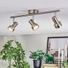 Edain Plafonnier, Spot de plafond LED Chrome, Nickel mat, 3 lumières