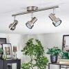 Edain Plafonnier, Spot de plafond LED Chrome, Nickel mat, 3 lumières
