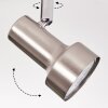 Edain Plafonnier, Spot de plafond LED Chrome, Nickel mat, 3 lumières