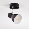 Farel Plafonnier, Spot de plafond Chrome, Noir, 1 lumière