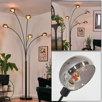 Nikkala Lampadaire Noir, 5 lumières
