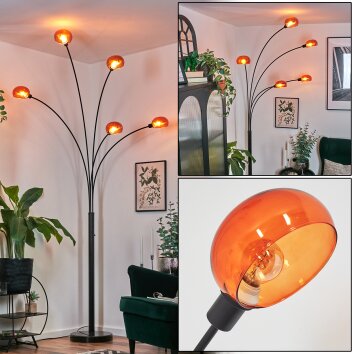 Nikkala Lampadaire Noir, 5 lumières