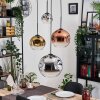 Ripoll Suspension, Boule lumineuse, Suspension grappe Chrome, Or, Clair, Cuivré, Fumé, 4 lumières
