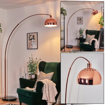 Baloca Lampadaire Cuivre, Noir, 1 lumière