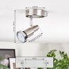 Firan Plafonnier, Spot de plafond LED Chrome, Nickel mat, 1 lumière