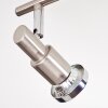 Firan Plafonnier, Spot de plafond LED Chrome, Nickel mat, 4 lumières