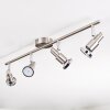 Firan Plafonnier, Spot de plafond LED Chrome, Nickel mat, 4 lumières