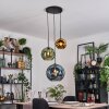 Ripoll Suspension, Boule lumineuse, Suspension grappe Bleu, Or, Vert, 3 lumières
