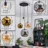 Ripoll Suspension, Boule lumineuse, Suspension grappe Ambre, Chrome, Or, Clair, Fumé, 4 lumières