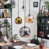 Ripoll Suspension, Boule lumineuse, Suspension grappe Ambre, Chrome, Or, Clair, Fumé, 4 lumières