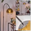 Koyoto Lampadaire Chrome, Noir, 1 lumière