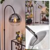 Koyoto Lampadaire Chrome, Noir, 1 lumière