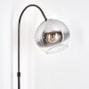 Koyoto Lampadaire Chrome, Noir, 1 lumière