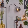 Koyoto Lampadaire Chrome, Noir, 1 lumière