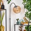 Koyoto Lampadaire Chrome, Noir, 1 lumière