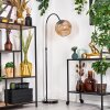 Koyoto Lampadaire Chrome, Noir, 1 lumière