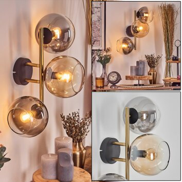 Gastor Boule lumineuse, Applique murale Or, Noir, 3 lumières