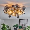 Milheiros Plafonnier, Boule lumineuse Ambre, Fumé, 3 lumières