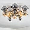Milheiros Plafonnier, Boule lumineuse Ambre, Fumé, 3 lumières