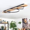 Pompu Plafonnier LED Bois clair, Noir, 2 lumières