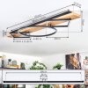 Pompu Plafonnier LED Bois clair, Noir, 2 lumières