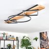 Pompu Plafonnier LED Bois clair, Noir, 2 lumières
