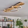 Pompu Plafonnier LED Bois clair, Noir, 2 lumières