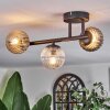 Chehalis Plafonnier, Boule lumineuse Ambre, Clair, Fumé, 3 lumières