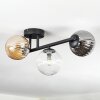 Chehalis Plafonnier, Boule lumineuse Ambre, Clair, Fumé, 3 lumières
