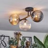 Chehalis Plafonnier, Boule lumineuse Ambre, Clair, Fumé, 3 lumières