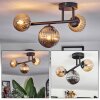 Chehalis Plafonnier, Boule lumineuse Ambre, Fumé, 3 lumières