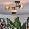 Chehalis Plafonnier, Boule lumineuse Ambre, Fumé, 3 lumières