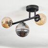 Chehalis Plafonnier, Boule lumineuse Ambre, Fumé, 3 lumières