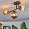 Chehalis Plafonnier, Boule lumineuse Ambre, Fumé, 3 lumières