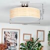 Foggia Plafonnier Nickel mat, 3 lumières