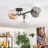 Gastor Plafonnier, Boule lumineuse Ambre, Clair, Fumé, 3 lumières