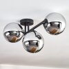Gastor Plafonnier, Boule lumineuse Chrome, Fumé, 3 lumières