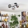 Gastor Plafonnier, Boule lumineuse Chrome, Clair, Fumé, 3 lumières