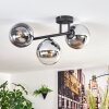 Gastor Plafonnier, Boule lumineuse Chrome, Clair, Fumé, 3 lumières