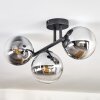 Gastor Plafonnier, Boule lumineuse Chrome, Clair, Fumé, 3 lumières